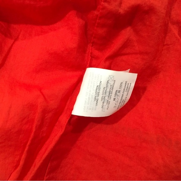 J. Crew shift dress Womens Flutter Sleeve Eyelet 100% Cotton Orange Size 6 G1269 - Picture 6 of 8